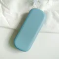 Minimalist PU leather glasses case portable protective hard shell sunglasses storage box. - Glacier Blue