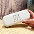 Boîte à lunettes de dessin animé mignonne portable coque dure anti-pression pour femmes - Ours Sympa