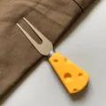 Joli fourchette à fruits poignée fromage, petite fourchette en inox pour dessert et beurre. - Fourchette