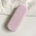 Cream Purple PU Leather Glasses Case Minimalist Portable Hard Shell Sunglasses Storage Box - Creamy Pink