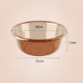 Large thickened plastic wash basin for household laundry and daily use in brown. - L / Coffee