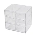 Boite de rangement de bureau a tiroirs 6 grilles transparente pour cosmetiques papeterie. - Grille multi-motifs / Transparent