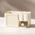 Desktop storage organizer box with drawers and compartments for stationery and sundries. - Transparent Set