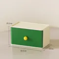 Desktop storage box with drawer stackable plastic organizer for stationery and sundries home use - Single Compartment - Green