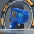 Cyberpunk children water gun variant, blue plastic manual squirt blaster toy for beach play. - Blue