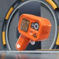 Children's cyberpunk manual squirt gun with transparent water tank for beach water play toys. - Orange