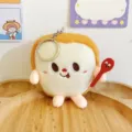 Cute plush bread keychain cartoon bag charm soft doll for women and girls daily use - Toast Bread