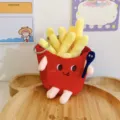 Cute french fries plush keychain, cartoon stuffed doll bag pendant for car keys and backpacks. - French Fries