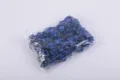 Blue glitter artificial rose heads packed in clear bag for DIY flower bouquets and crafts. - Royal Blue