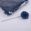 Dunkelblaue PE Schaumstoff künstliche Rosenblüten mit langem Stiel für Hochzeitsdeko - Gefärbtes Königsblau