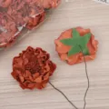 Orange PE foam artificial peony flower with stem for decorative floral arrangements DIY crafts - Orange