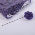 Violette PE Schaumstoff künstliche Rosen Blütenköpfe mit Stielen für Hochzeitsdeko - Gefärbtes Lila
