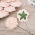 Pink PE foam artificial peony flower with green stem for bouquet and home decor variant. - Pink