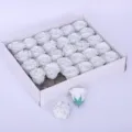 Kunstmatige rozenkoppen in doos met glitterranden, ideaal voor Valentijnscadeaus en decoratie. - 30 Stuks Verpakking / Witte bloemen met zilveren rand, 30 stuks