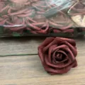Künstliche Schaumstoff Rosenblüte dunkelrot Blumenstrauß Dekoration für Hochzeit Party Basteln - Gefärbtes Kaffeebraun