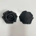 Schwarze PE Schaumstoff Rosenköpfe 7cm künstliche Blumen für Hochzeitsdeko und Heimwerker-Basteln. - Schwarz