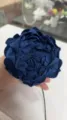 Dark blue artificial peony flower with stem, PE foam flower head for DIY decor bouquet. - Sapphire Blue