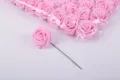Rosa PE Schaumstoff Rosen, 8cm künstliche Blumen mit Stiel für Hochzeit und Blumenstrauß. - Cyanrosa