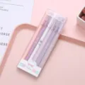 Pastel aesthetic gel pens set of 6 in box, cute bullet tip black ink pens for school office. - 0.5mm / Reunion Series Purple