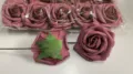Künstliche PE Schaumstoff Rosen Blumen mit Stiel für Hochzeit Bogen Party Heim Deko Basteln - Gefärbtes dunkles Mauve