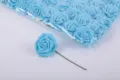 Hellblaue PE Schaumstoff künstliche Rosen Blüten mit Stiel für Hochzeit Party Deko DIY - Hellsee-Blau
