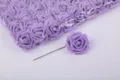 Hellviolette künstliche PE-Schaumrosen 8cm mit Stiel für Hochzeitsstrauß Deko Packung - Lila