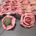 Künstliche PE Schaumstoff Rosen Köpfe rosa Farbverlauf für Hochzeitsbogen Brautstrauß DIY. - Gefärbtes Pfirsichrosa