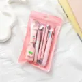 Cute pink stationery set with zip bag aesthetic school supplies cute gift for students. - Cherry