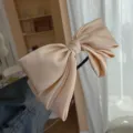 Elegant champagne large satin bow headband hair accessory for women hairstyling - Champagne
