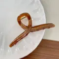 Eleganter großer Bernstein-Haarclip im französischen Vintage-Stil für Damen - Verdrehter Kreuzstil / L / Mocha Braun
