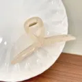 Eleganter großer lichtdurchlässiger beige Haarklammer im minimalistischen Vintage-Stil - Nude Lotusrosa