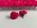 3-layer artificial carnation soap flower heads in deep pink, ideal for floral crafts and decor. - Carnations - Rose Red