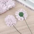 Artificial purple PE foam chrysanthemum flower heads with green stems for wedding home decor. - Light Purple