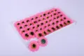 Groothandel roze kunstmatige zonnebloem zeep bloemhoofdjes met groen basis voor DIY boeket decoratie - Zonnebloem Roze