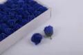 Blue rose soap flower heads in gift box artificial flowers for Valentine's Day decor - 50 Royal Blue Flowers