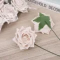 Artificial PE foam rose flower heads for DIY bouquets, wedding decorations and gift boxes. - Light Brown