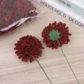 Burgundy artificial chrysanthemum flowers with stems for wedding decoration and floral gifts. - Burgundy