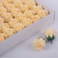 Champagne soap rose heads bulk box artificial flowers for DIY bouquet gift making. - 50 Pieces/Box / Champagne