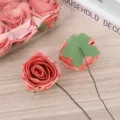 Cabezas de rosas artificiales de espuma PE para cajas de regalo de San Valentín y ramos. - Naranja