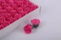 Hot pink rose soap flowers gift box 3-layer artificial floral material for Valentine's Day decor - Rose Red 50 Pcs