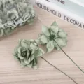 Artificial green gardenia foam flower heads for DIY bouquets and wedding craft decor - Green