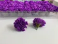 Wholesale purple artificial soap flower heads with green receptacle base for DIY crafts. - Carnations - Dark Purple