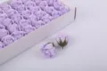 Purple soap rose flower heads in gift box for DIY wedding bouquet and Valentine day supply - Light Purple 50 Pcs
