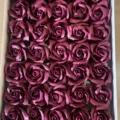 Wholesale dark purple artificial rose soap flower heads for DIY gift boxes and bouquets. - 50 Pieces/Box / Burgundy