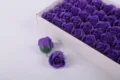 Purple soap rose heads artificial flower for DIY bouquet Valentine gift box packaging decor - Dark Purple 50 Pcs