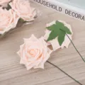 Kunstmatige PE schuim rozenkoppen in lichtroze voor DIY boeketten en huwelijkscadeau doos. - Roze