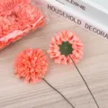 Cabezas de flores artificiales de espuma PE con tallos de alambre para decoracion. - Naranja