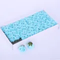 Blue soap rose flower heads bulk for Valentine gift box bouquet DIY craft party decoration supply. - 50 Pieces/Box / Light Blue