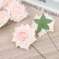 PE schuim roos kunstbloemen met groene stengels voor DIY boeketten en geschenkdozen. - Gradiënt Roze