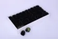 Black artificial rose soap flower heads in white box wholesale bulk supply for gifts. - Black Rose Handle Pink Gradient